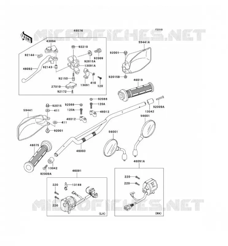 HANDLEBAR Kawasaki MOTOS 500 2006 KLE500  KLE500B6F