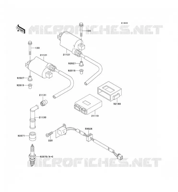 IGNITION SYSTEM Kawasaki MOTOS 500 2006 KLE500  KLE500B6F