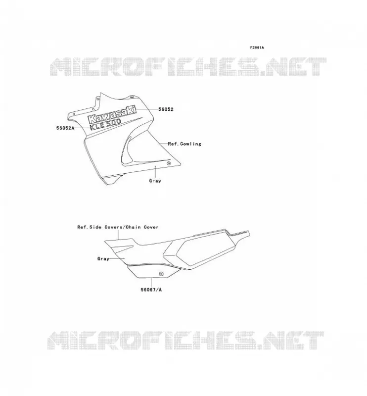 STICKER(GRAY) Kawasaki MOTOS 500 2006 KLE500  KLE500B6F