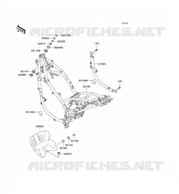 CHASSIS Kawasaki MOTOS 500 2007 KLE500  KLE500B7F