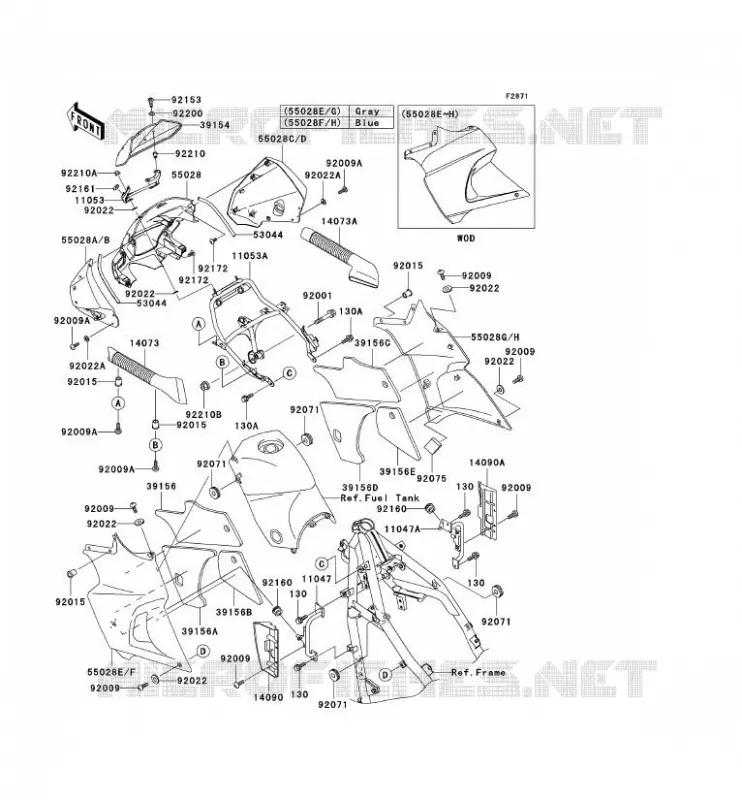 COWLING Kawasaki MOTOS 500 2007 KLE500  KLE500B7F
