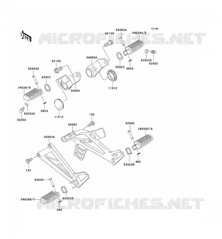 FOOTREST Kawasaki MOTOS 500 2007 KLE500  KLE500B7F