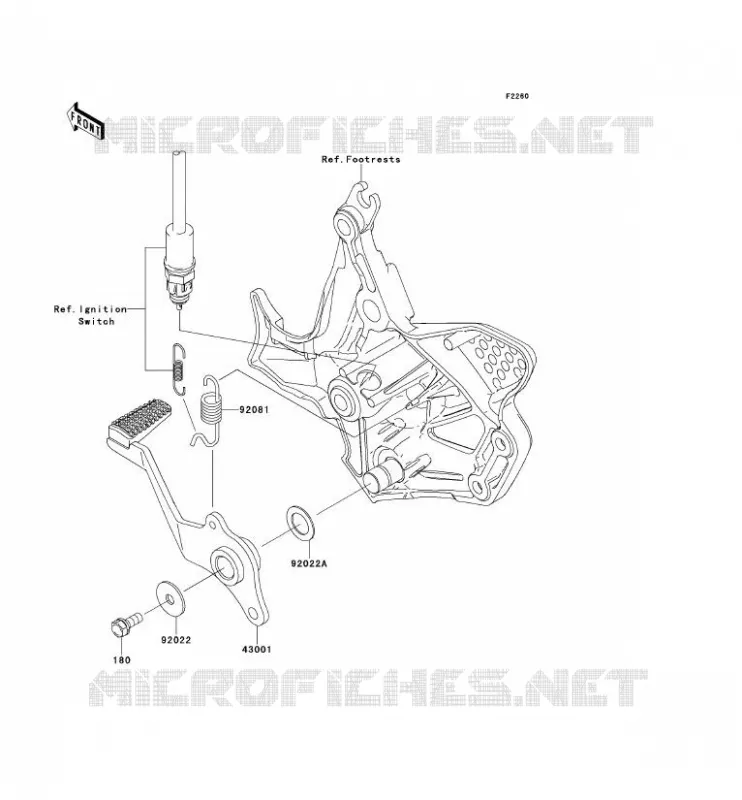 BRAKE PEDAL Kawasaki MOTOS 650 2007 VERSYS 650  KLE650A7F