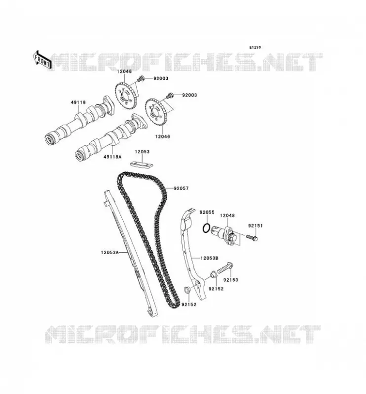 CAMSHAFT - TENSIONER Kawasaki MOTOS 650 2007 VERSYS 650  KLE650A7F