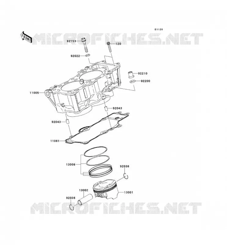 CYLINDER - PISTON  Kawasaki MOTOS 650 2007 VERSYS 650  KLE650A7F