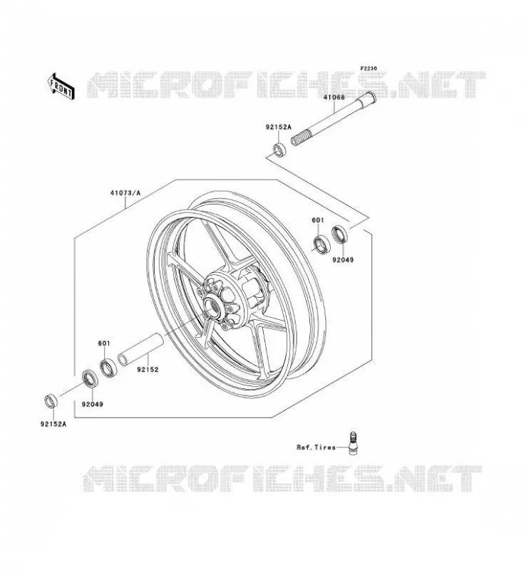 FRONT HUB Kawasaki MOTOS 650 2007 VERSYS 650  KLE650A7F