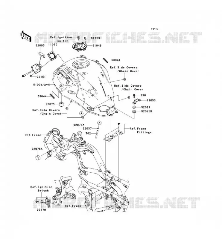 FUEL TANK Kawasaki MOTOS 650 2007 VERSYS 650  KLE650A7F