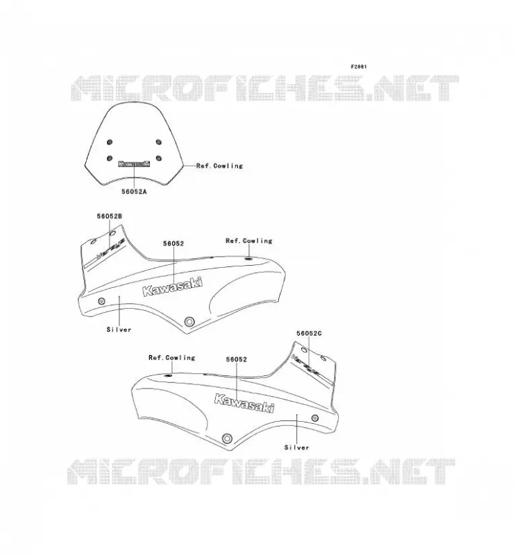 DECALS(SILVER) Kawasaki MOTOS 650 2007 VERSYS 650  KLE650A7F