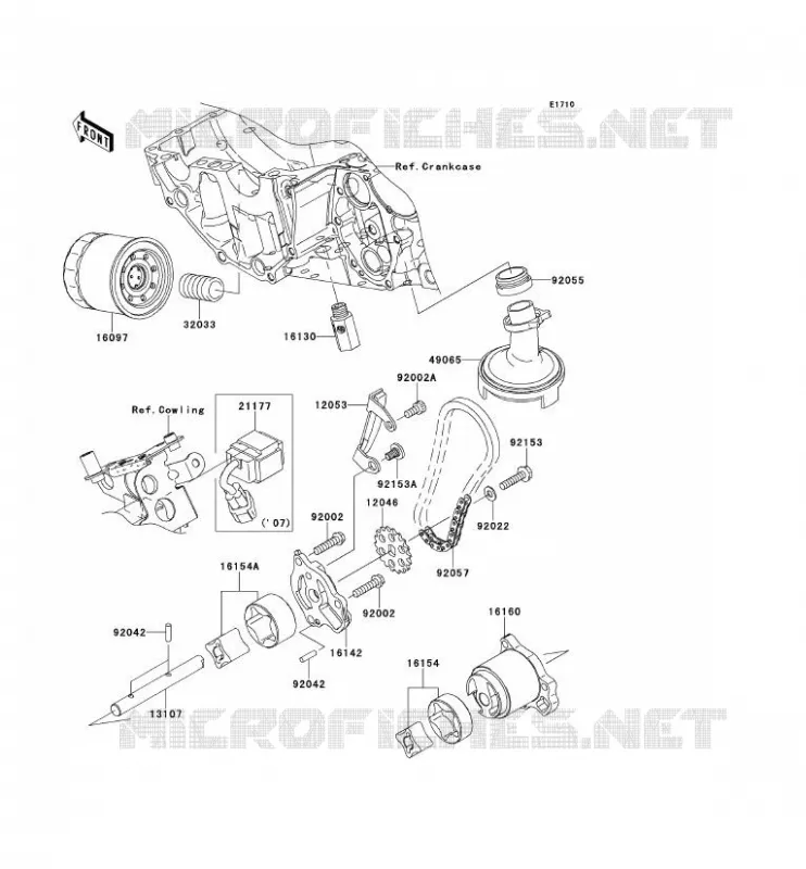 OIL PUMP Kawasaki MOTOS 650 2007 VERSYS 650  KLE650A7F