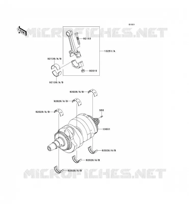 CRANKSHAFT Kawasaki MOTOS 650 2007 VERSYS 650  KLE650A7F