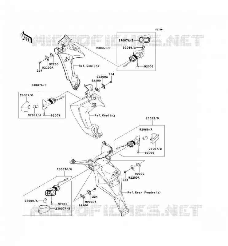 INDICATORS Kawasaki MOTOS 650 2007 VERSYS 650  KLE650A7F