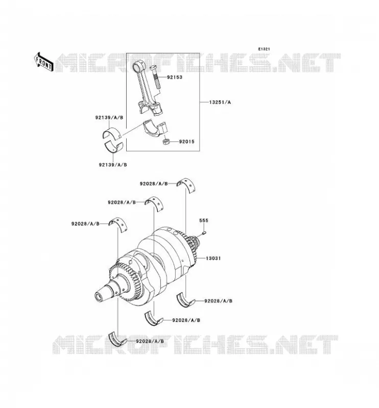 CRANKSHAFT Kawasaki MOTOS 650 2007 VERSYS 650  KLE650A7F