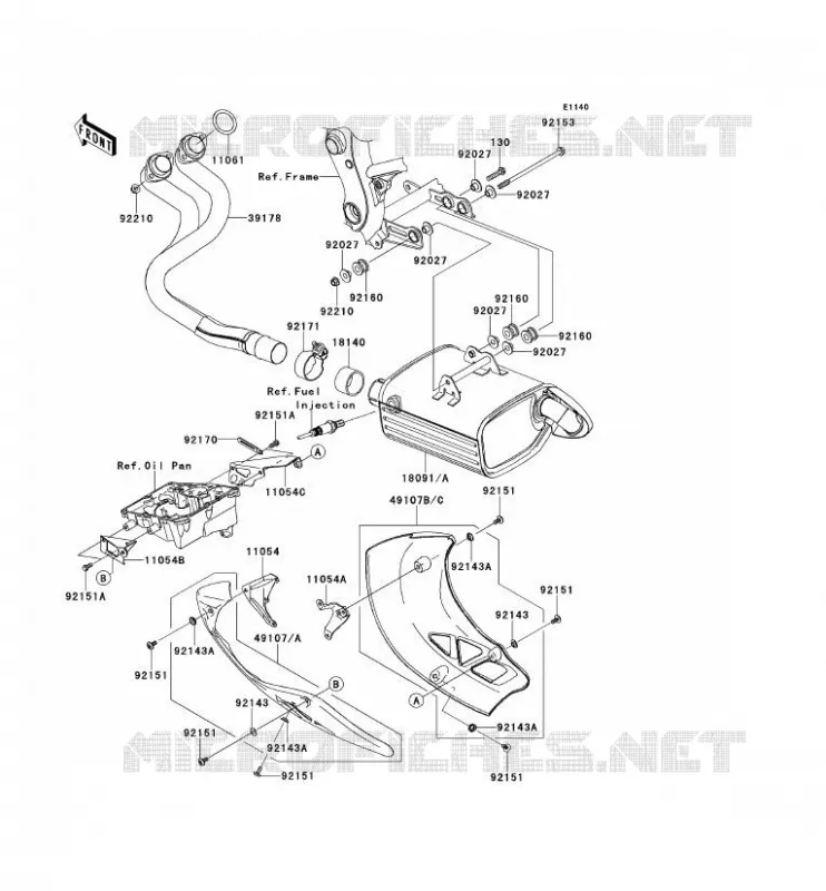 EXHAUST Kawasaki MOTOS 650 2008 VERSYS 650  KLE650A8F