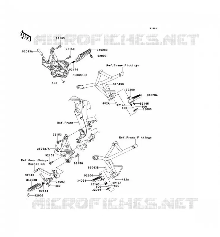 FOOTREST Kawasaki MOTOS 650 2008 VERSYS 650  KLE650A8F
