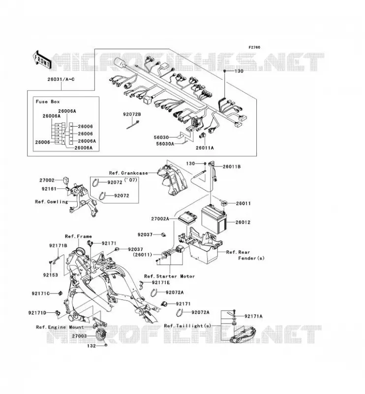 CHASSIS ELECTRICAL EQUIPMENT Kawasaki MOTOS 650 2008 VERSYS 650  KLE650A8F
