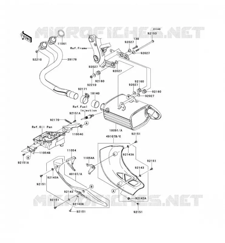 EXHAUST Kawasaki MOTOS 650 2008 VERSYS 650  KLE650A8F