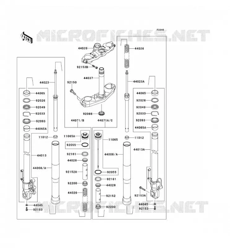 FRONT FORK Kawasaki MOTOS 650 2008 VERSYS 650  KLE650A8F