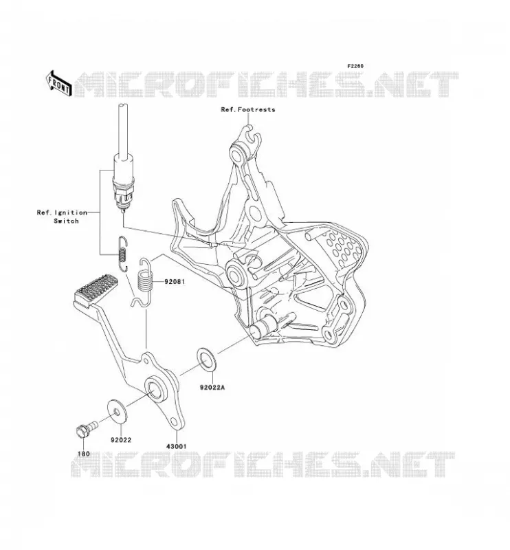 BRAKE PEDAL Kawasaki MOTOS 650 2009 VERSYS 650  KLE650A9F