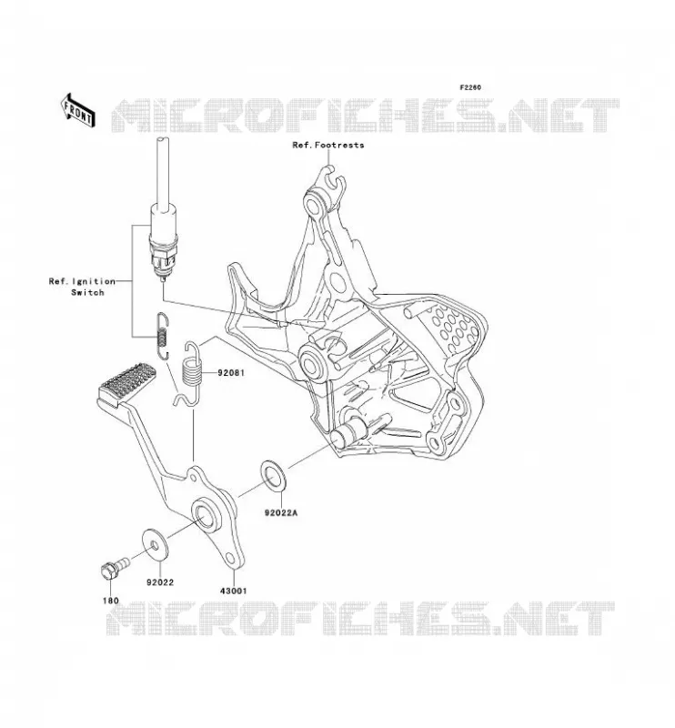 BRAKE PEDAL Kawasaki MOTOS 650 2007 VERSYS 650  KLE650B7F