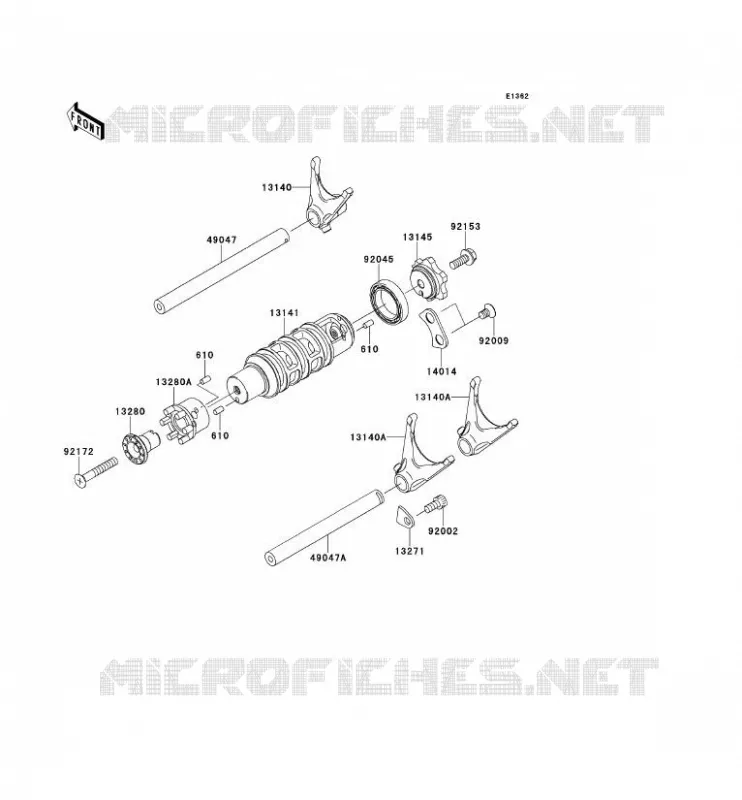 GEAR CHANGE DRUM - SHIFT FORKS Kawasaki MOTOS 650 2007 VERSYS 650  KLE650B7F