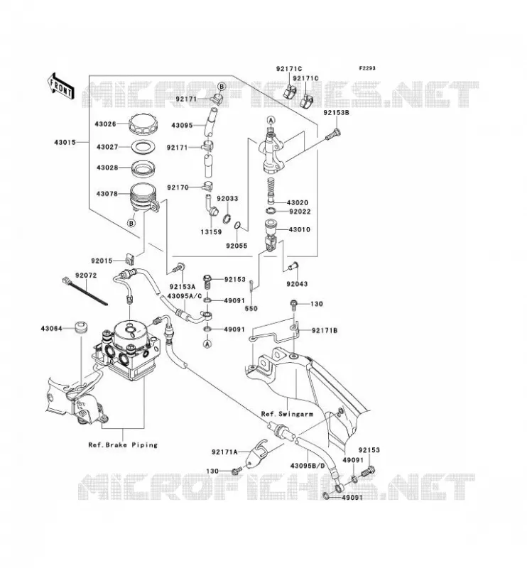 REAR MASTER CYLINDER Kawasaki MOTOS 650 2007 VERSYS 650  KLE650B7F