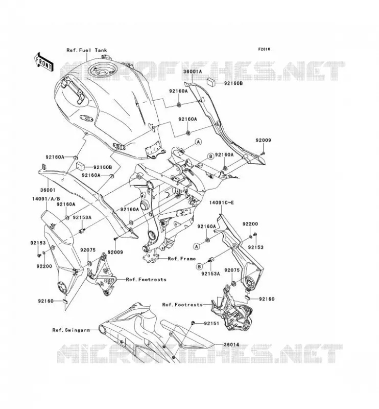 SIDE COVERS - CHAIN COVER Kawasaki MOTOS 650 2007 VERSYS 650  KLE650B7F