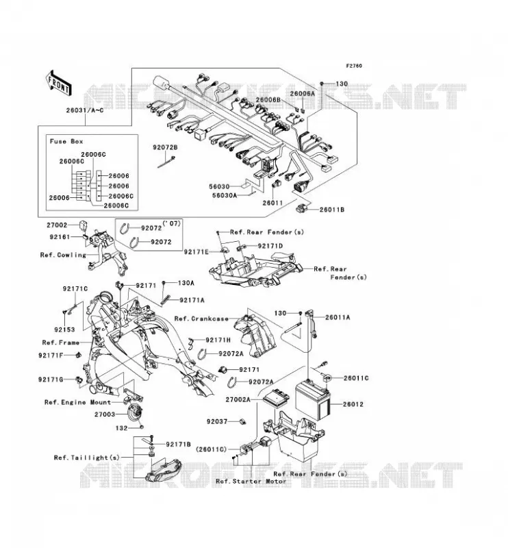 CHASSIS ELECTRICAL EQUIPMENT Kawasaki MOTOS 650 2008 VERSYS 650  KLE650B8F