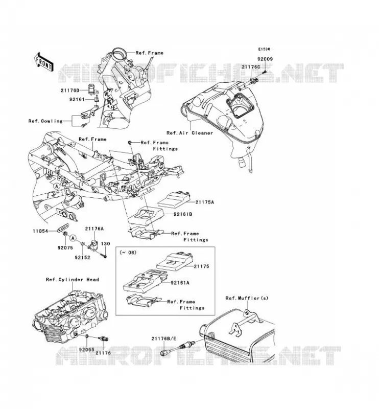 FUEL INJECTION Kawasaki MOTOS 650 2008 VERSYS 650  KLE650B8F
