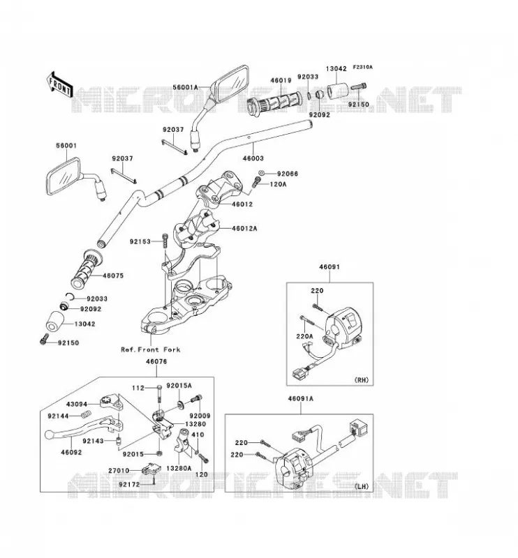 HANDLEBAR Kawasaki MOTOS 650 2009 VERSYS 650  KLE650B9F