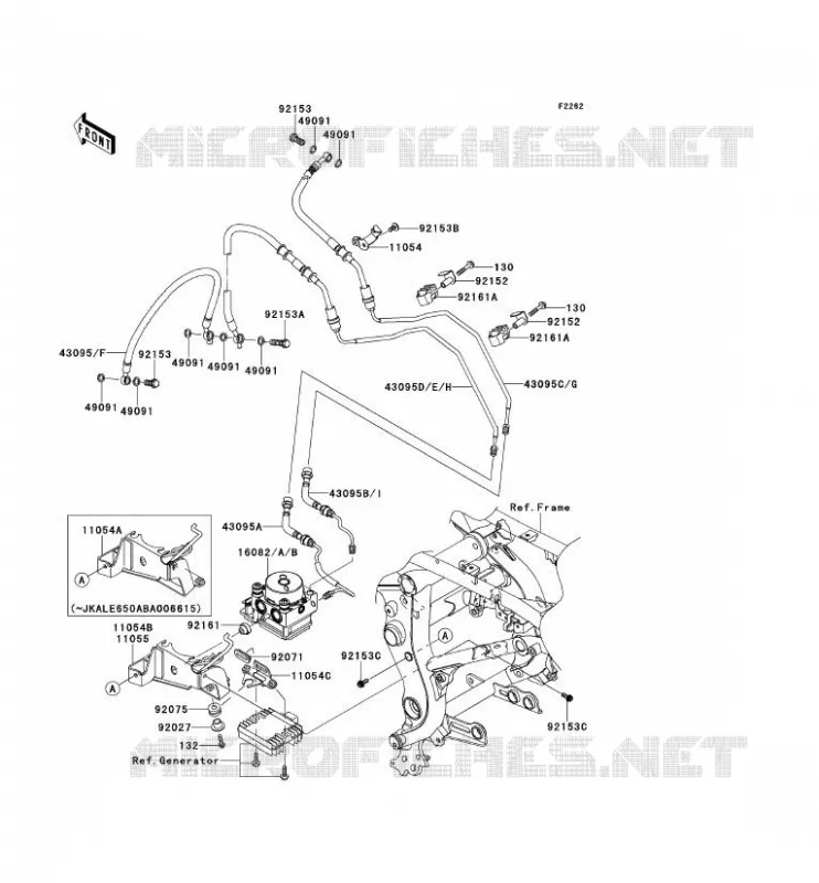 BRAKE PIPE Kawasaki MOTOS 650 2009 VERSYS 650  KLE650B9F