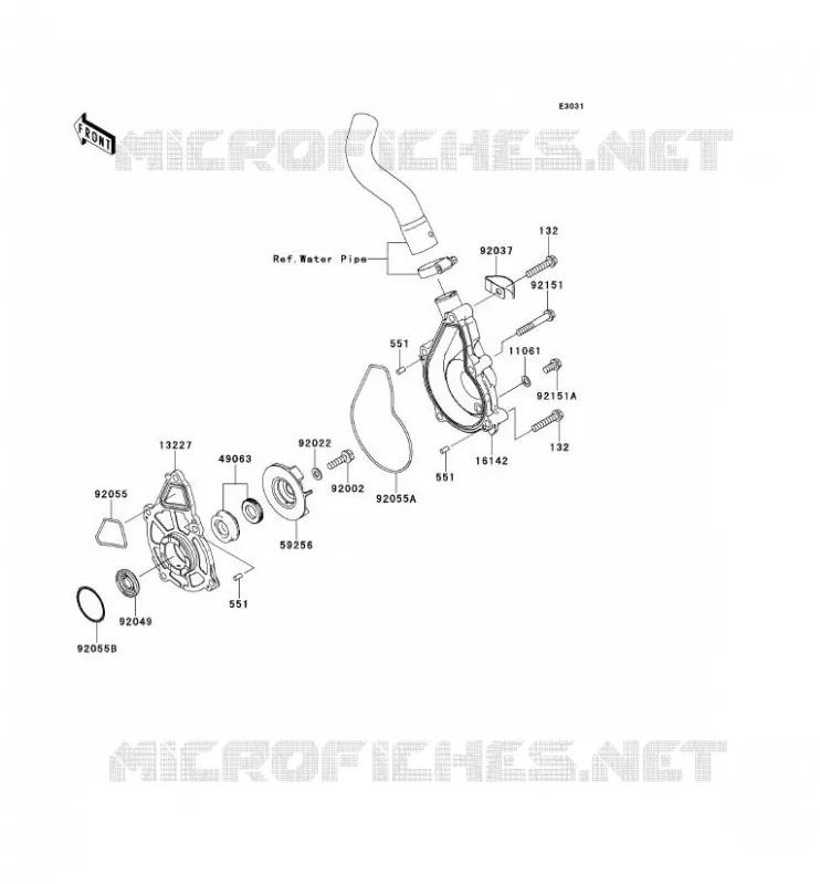 WATER PUMP Kawasaki MOTOS 650 2009 VERSYS 650  KLE650B9F