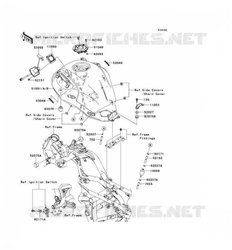 FUEL TANK Kawasaki MOTOS 650 2009 VERSYS 650  KLE650B9F