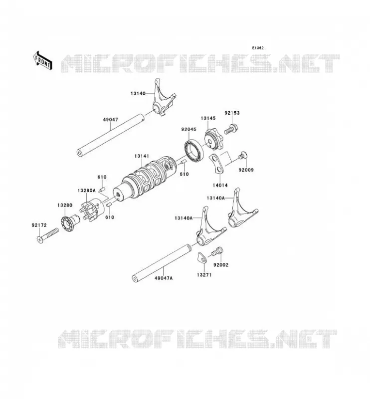 GEAR CHANGE DRUM - SHIFT FORKS Kawasaki MOTOS 650 2009 VERSYS 650  KLE650B9F