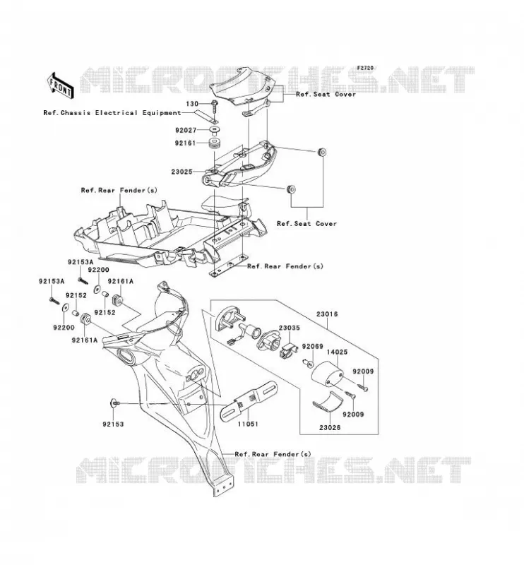 TAILIGHT(S) Kawasaki MOTOS 650 2009 VERSYS 650  KLE650B9F