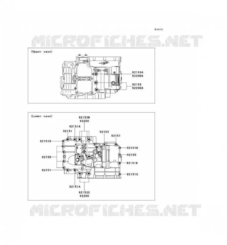 CRANKCASE BOLT Kawasaki MOTOS 650 2010 VERSYS 650  KLE650CAF