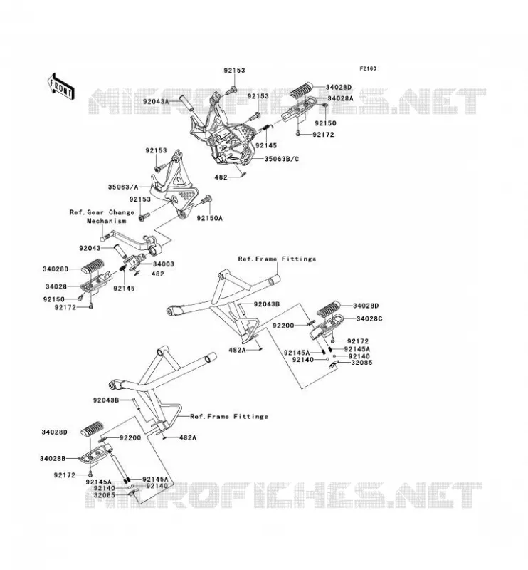 FOOTREST Kawasaki MOTOS 650 2011 VERSYS 650  KLE650CBF