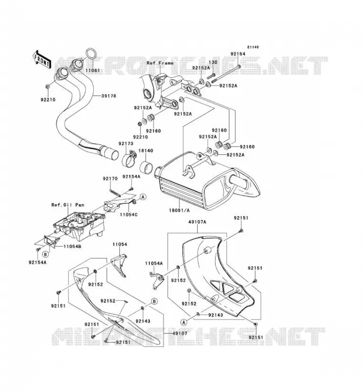 EXHAUST Kawasaki MOTOS 650 2011 VERSYS 650  KLE650CBF