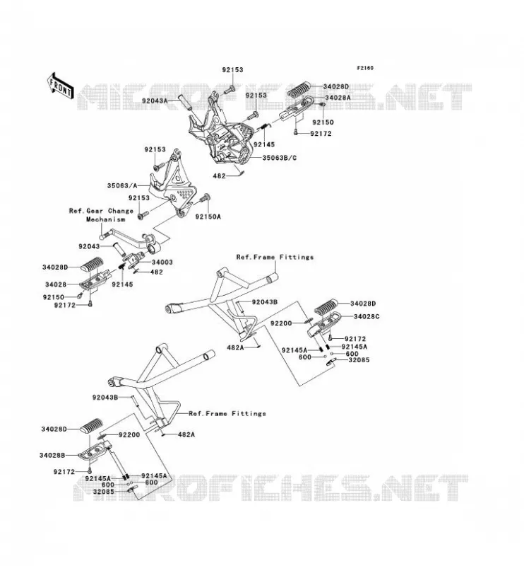 FOOTREST Kawasaki MOTOS 650 2011 VERSYS 650  KLE650CBF