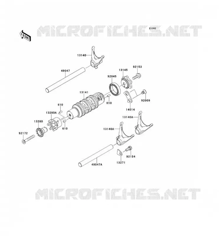 GEAR CHANGE DRUM - SHIFT FORKS Kawasaki MOTOS 650 2011 VERSYS 650  KLE650CBF