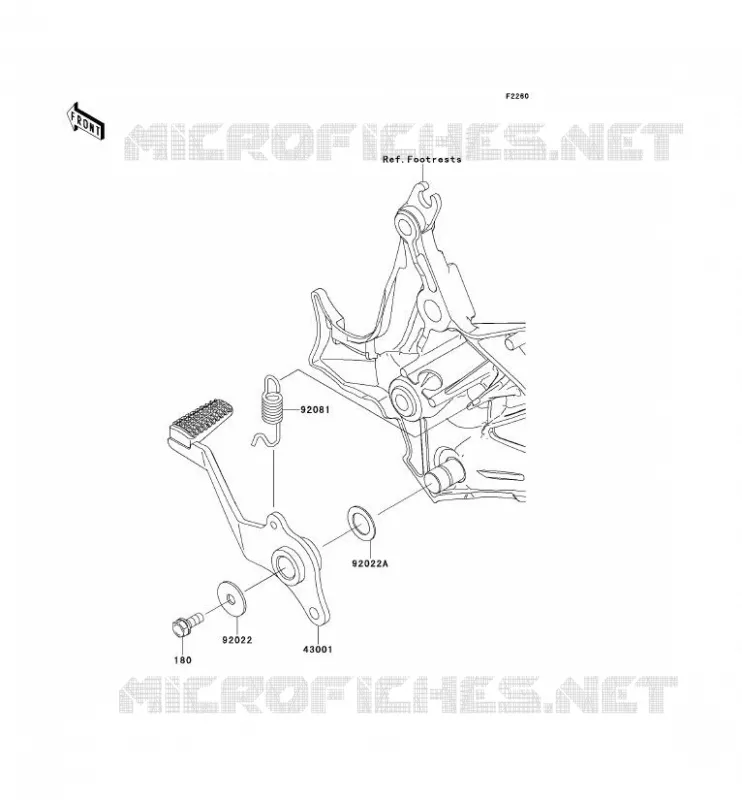 BRAKE PEDAL Kawasaki MOTOS 650 2012 VERSYS 650  KLE650CCF