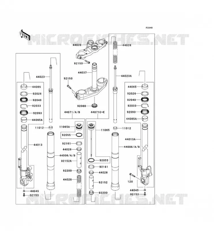 FRONT FORK Kawasaki MOTOS 650 2012 VERSYS 650  KLE650CCF