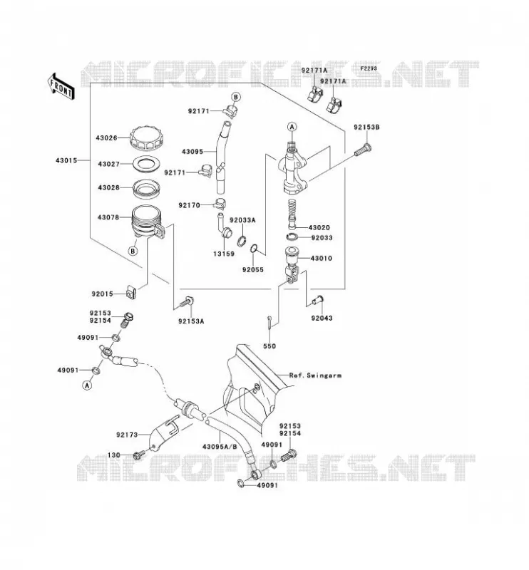 REAR MASTER CYLINDER Kawasaki MOTOS 650 2012 VERSYS 650  KLE650CCF