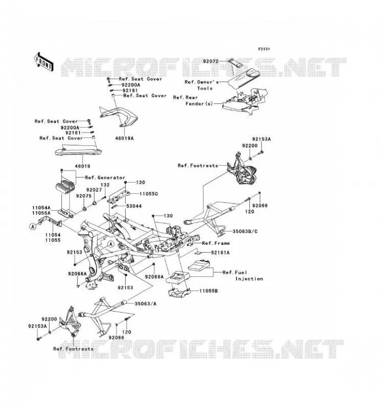 FRAME PARTS (COUVERTURE) Kawasaki MOTOS 650 2013 VERSYS 650  KLE650CDF