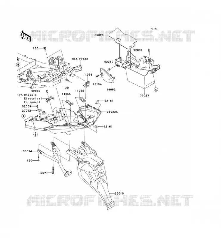REAR FENDER Kawasaki MOTOS 650 2013 VERSYS 650  KLE650CDF