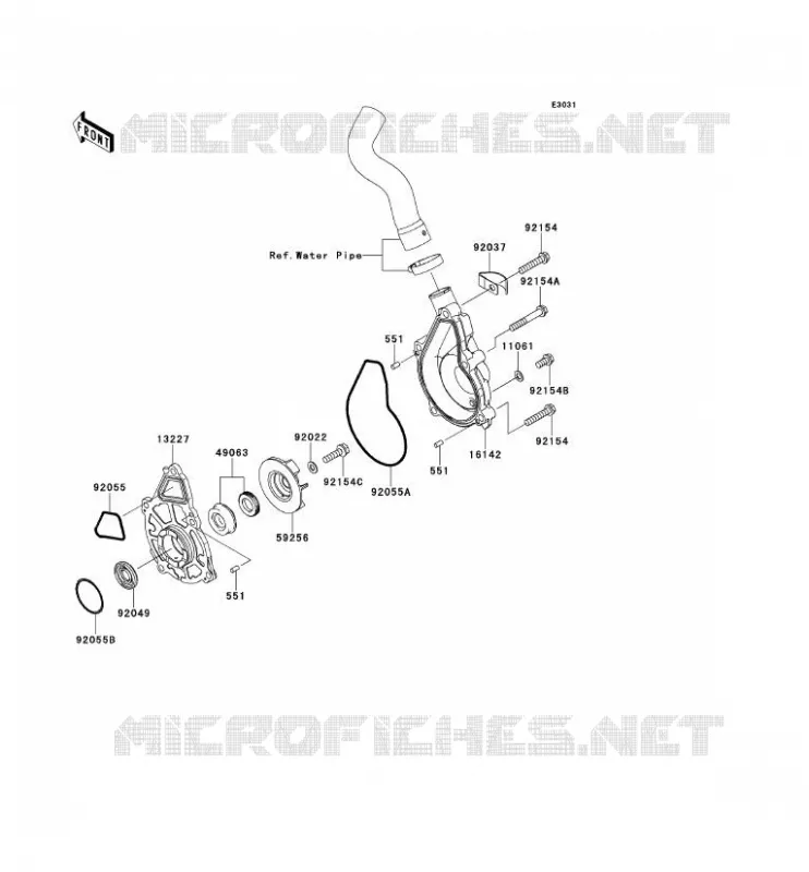 WATER PUMP Kawasaki MOTOS 650 2013 VERSYS 650  KLE650CDF