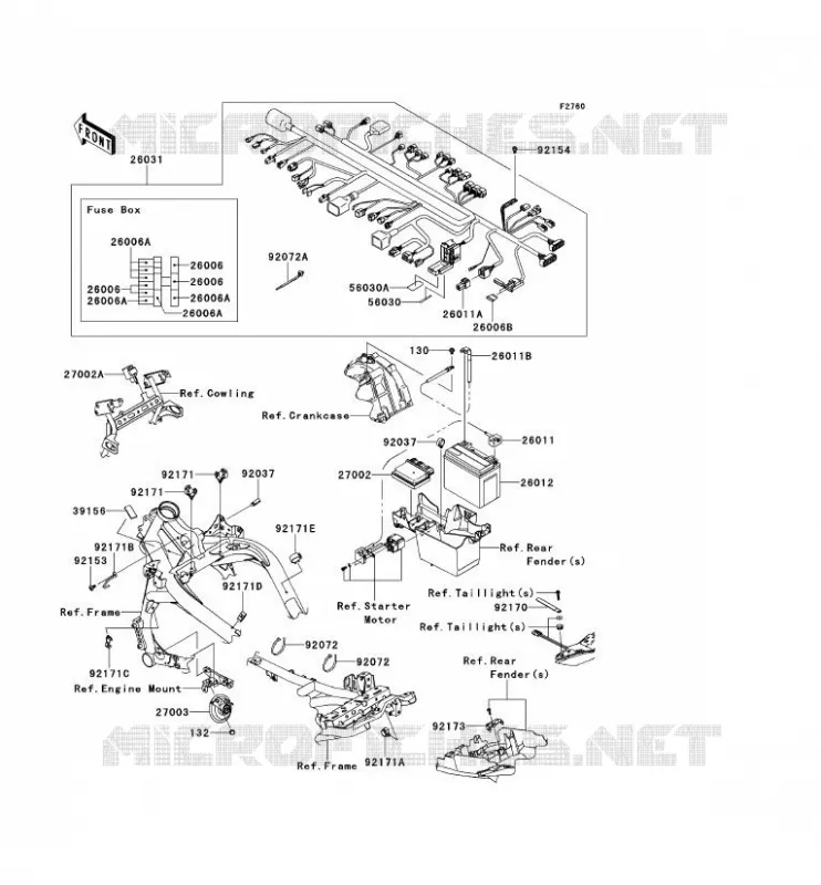CHASSIS ELECTRICAL EQUIPMENT Kawasaki MOTOS 650 2014 VERSYS 650  KLE650CEF