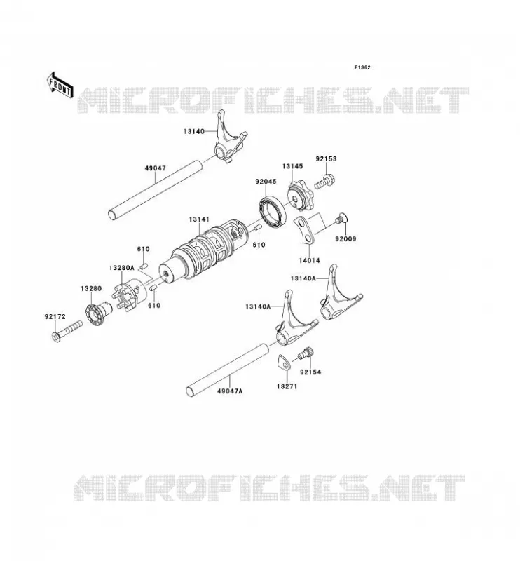 GEAR CHANGE DRUM - SHIFT FORKS Kawasaki MOTOS 650 2014 VERSYS 650  KLE650CEF