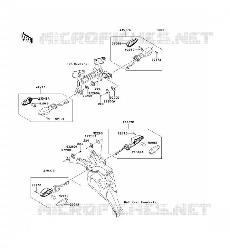 INDICATORS Kawasaki MOTOS 650 2014 VERSYS 650  KLE650CEF