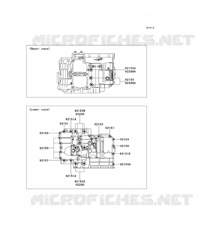 CRANKCASE BOLT Kawasaki MOTOS 650 2014 VERSYS 650  KLE650CEF