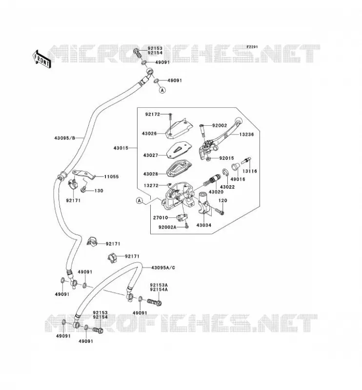 FRONT MASTER CYLINDER Kawasaki MOTOS 650 2014 VERSYS 650  KLE650CEF
